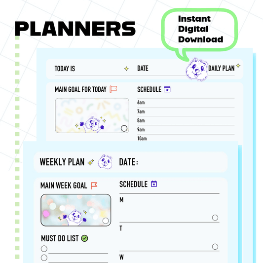 Quokka Daily & Weekly Planner Sheet - Printable PDF