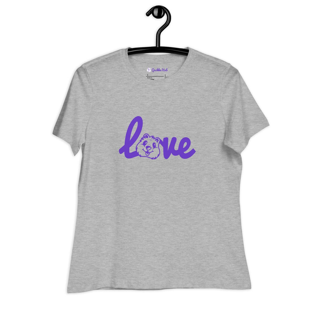 Quokka Love (Purple Text) - Women's Relaxed T-Shirt