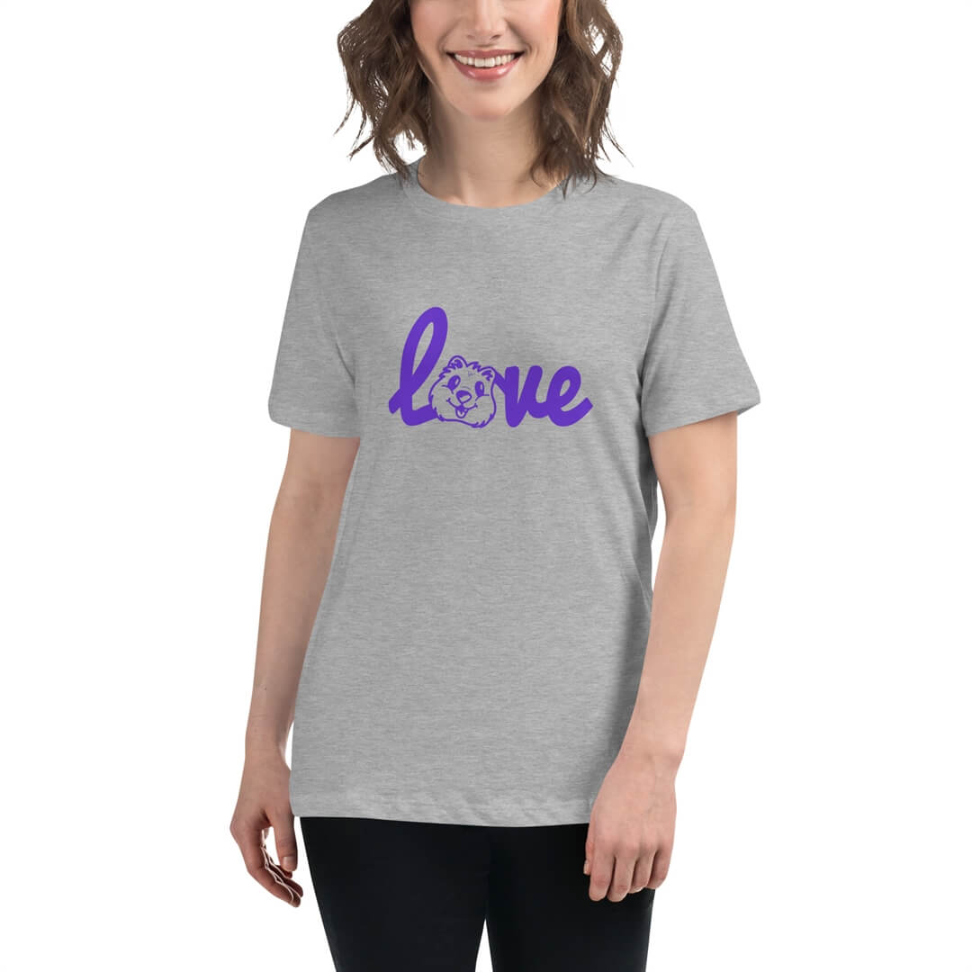 Quokka Love (Purple Text) - Women's Relaxed T-Shirt