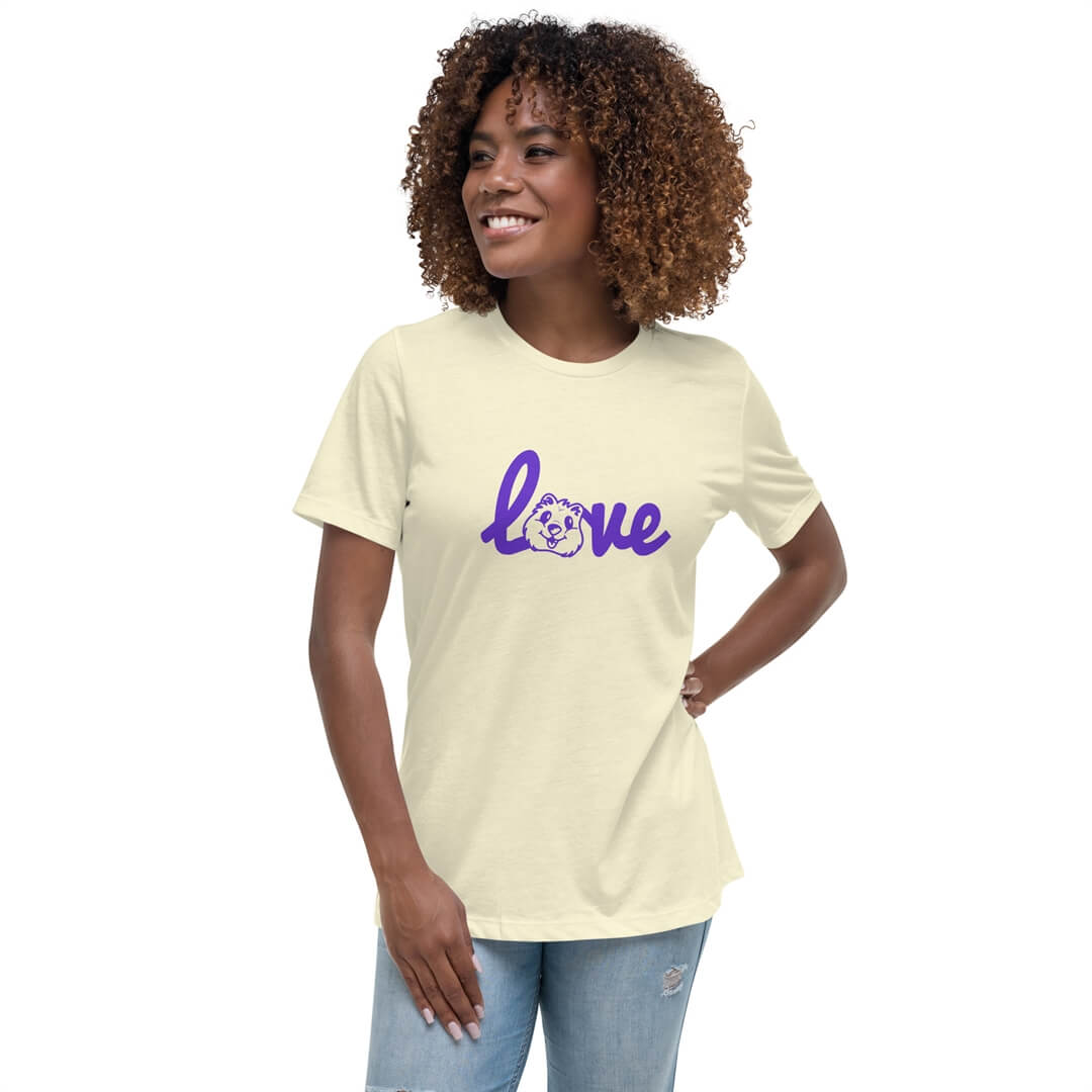 Quokka Love (Purple Text) - Women's Relaxed T-Shirt