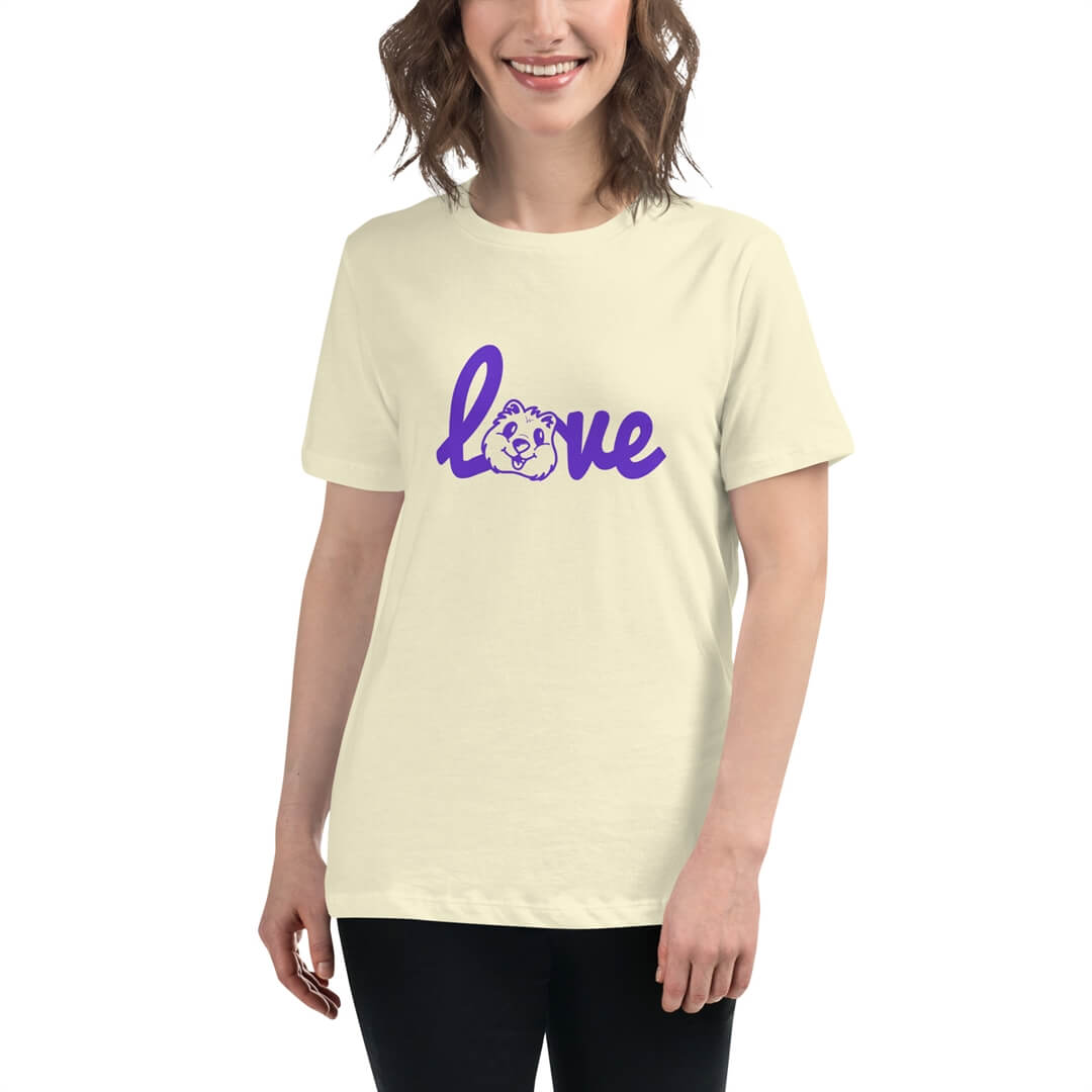 Quokka Love (Purple Text) - Women's Relaxed T-Shirt