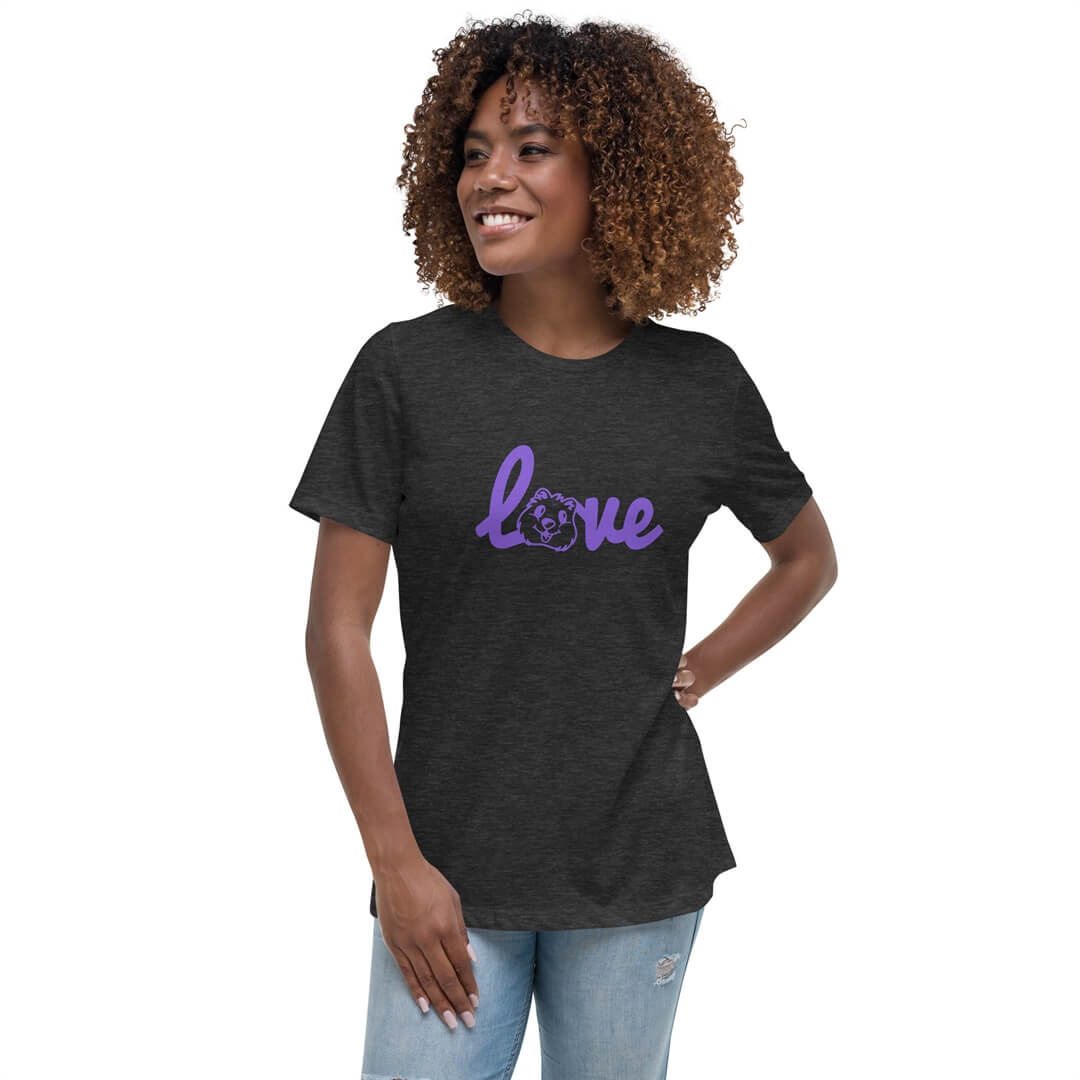 Quokka Love (Purple Text) - Women's Relaxed T-Shirt