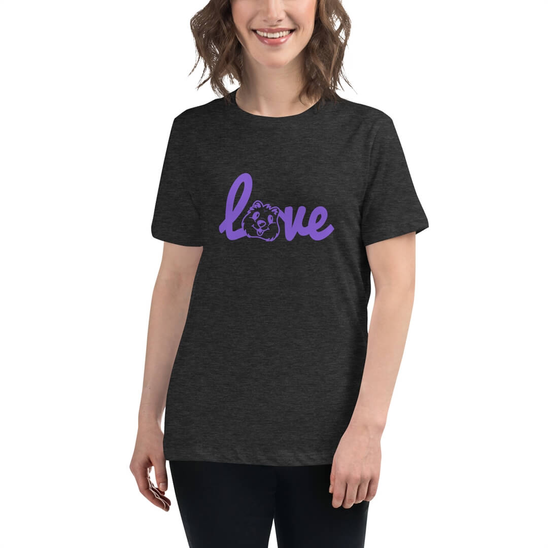 Quokka Love (Purple Text) - Women's Relaxed T-Shirt