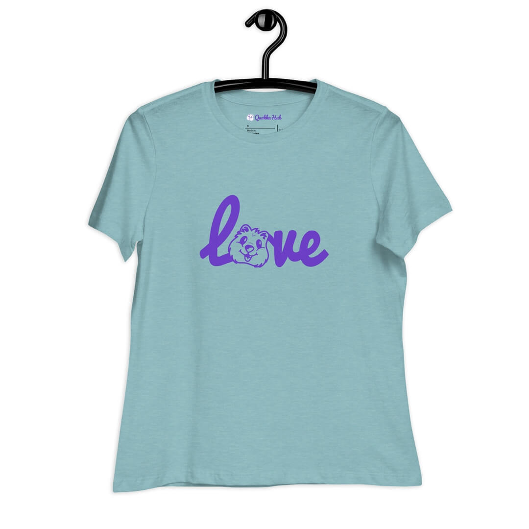 Quokka Love (Purple Text) - Women's Relaxed T-Shirt