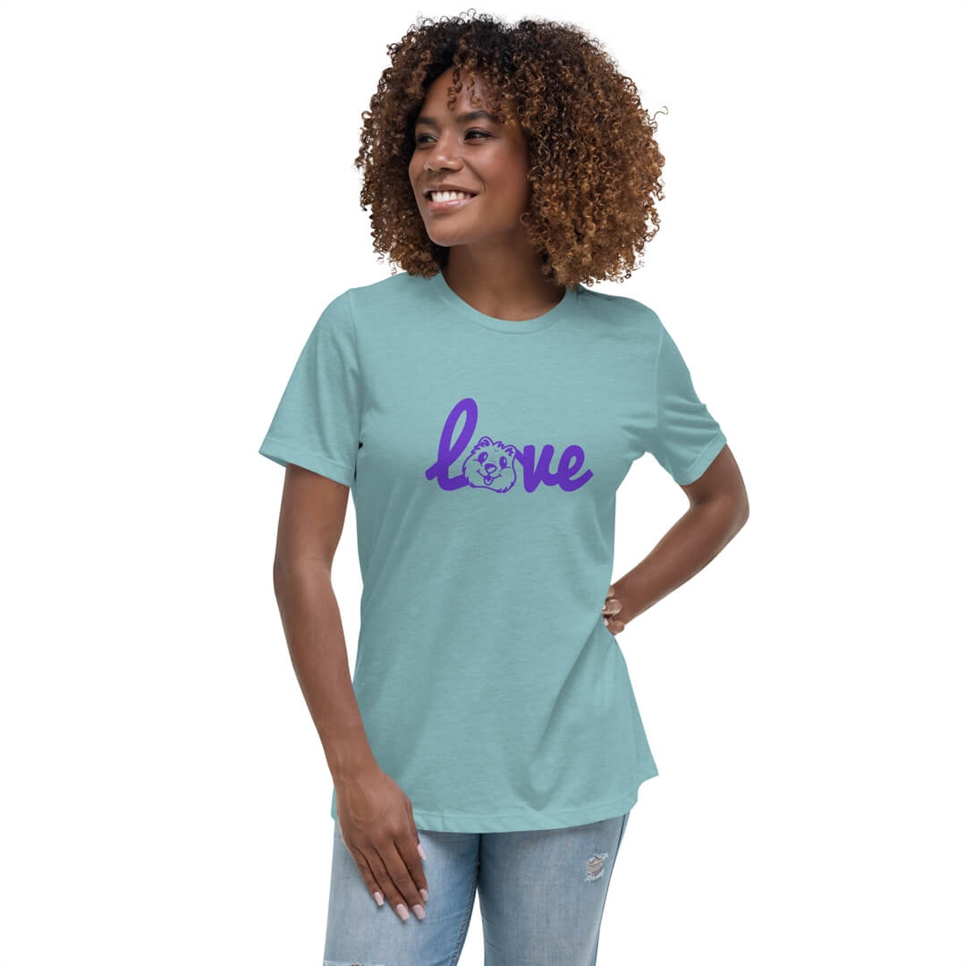 Quokka Love (Purple Text) - Women's Relaxed T-Shirt