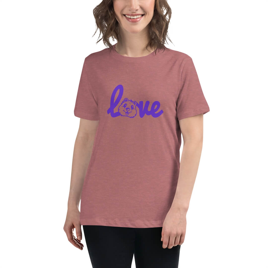 Quokka Love (Purple Text) - Women's Relaxed T-Shirt