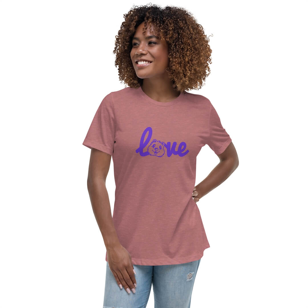 Quokka Love (Purple Text) - Women's Relaxed T-Shirt