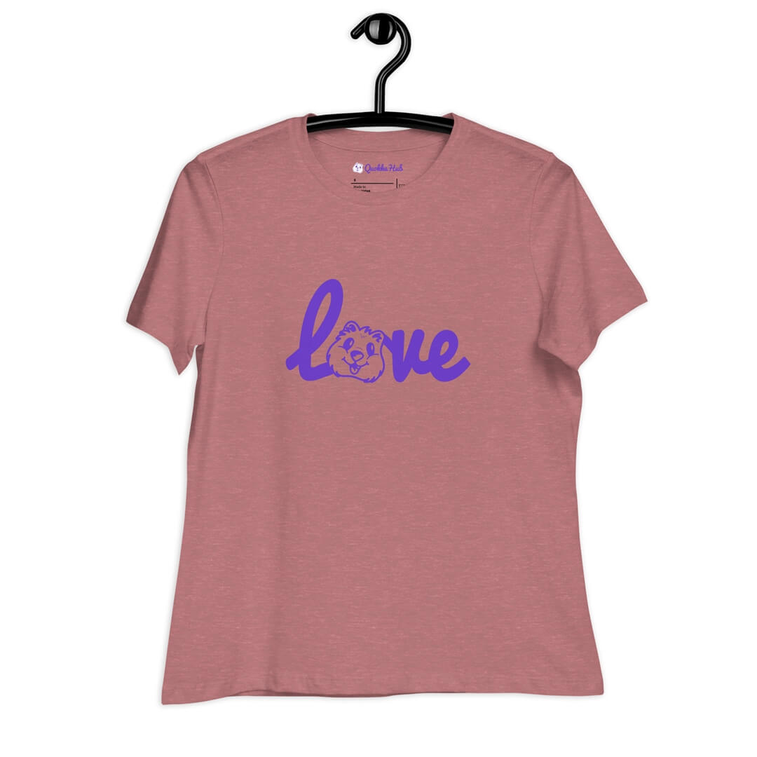 Quokka Love (Purple Text) - Women's Relaxed T-Shirt