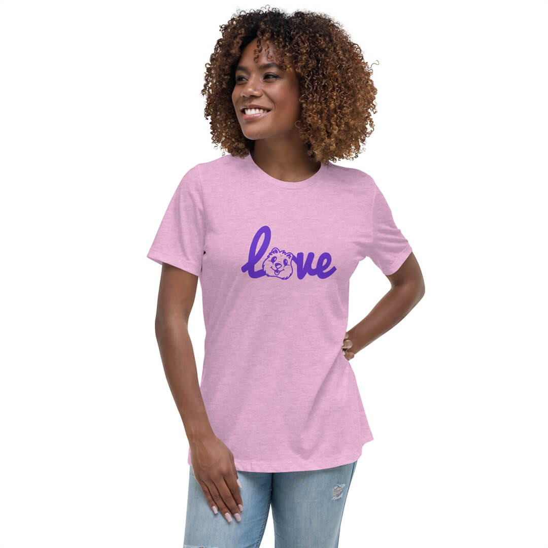 Quokka Love (Purple Text) - Women's Relaxed T-Shirt