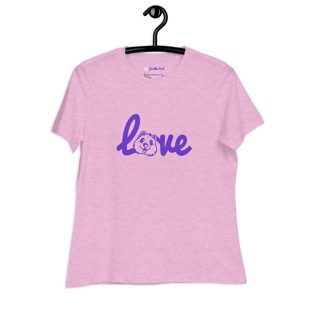 Quokka Love (Purple Text) - Women's Relaxed T-Shirt