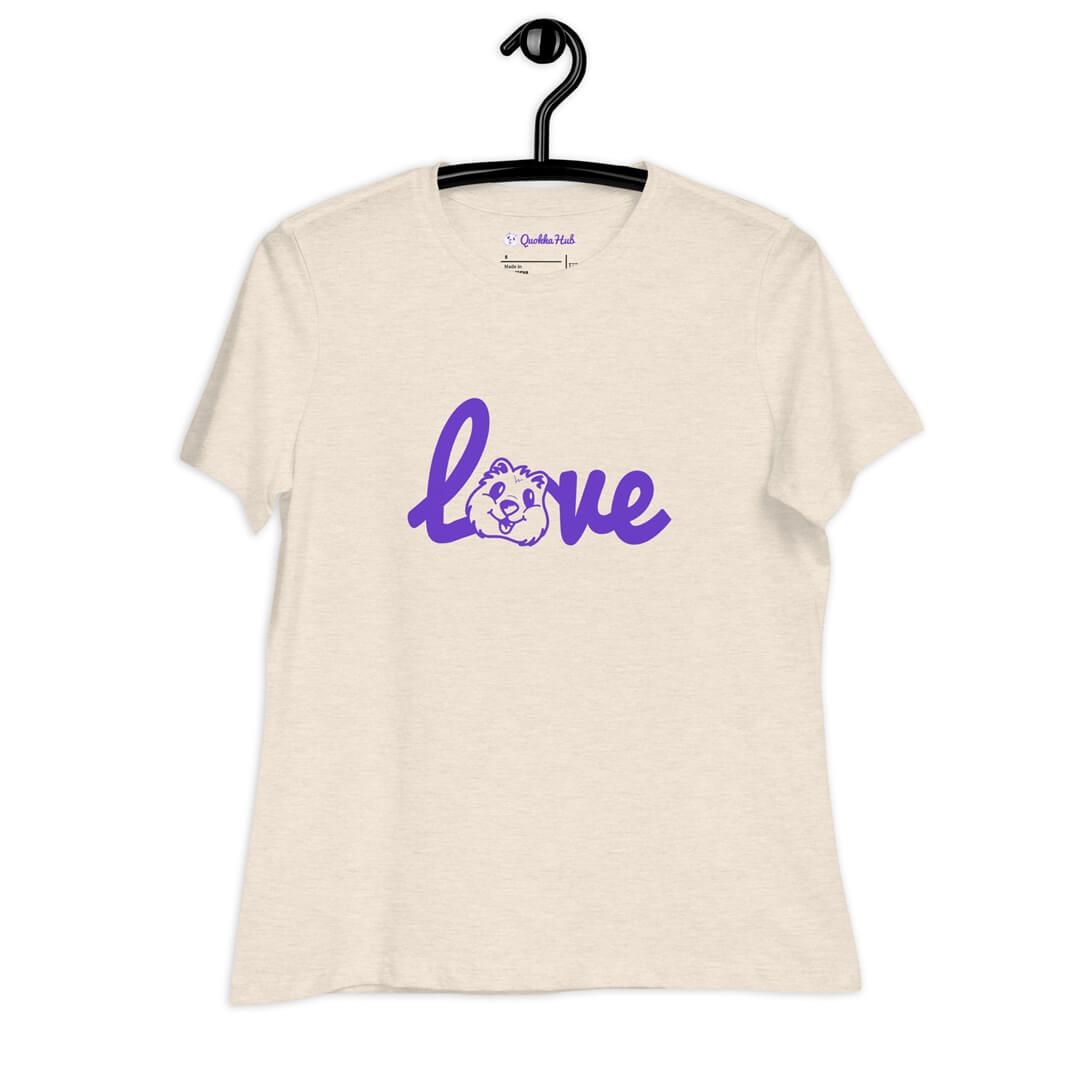 Quokka Love (Purple Text) - Women's Relaxed T-Shirt