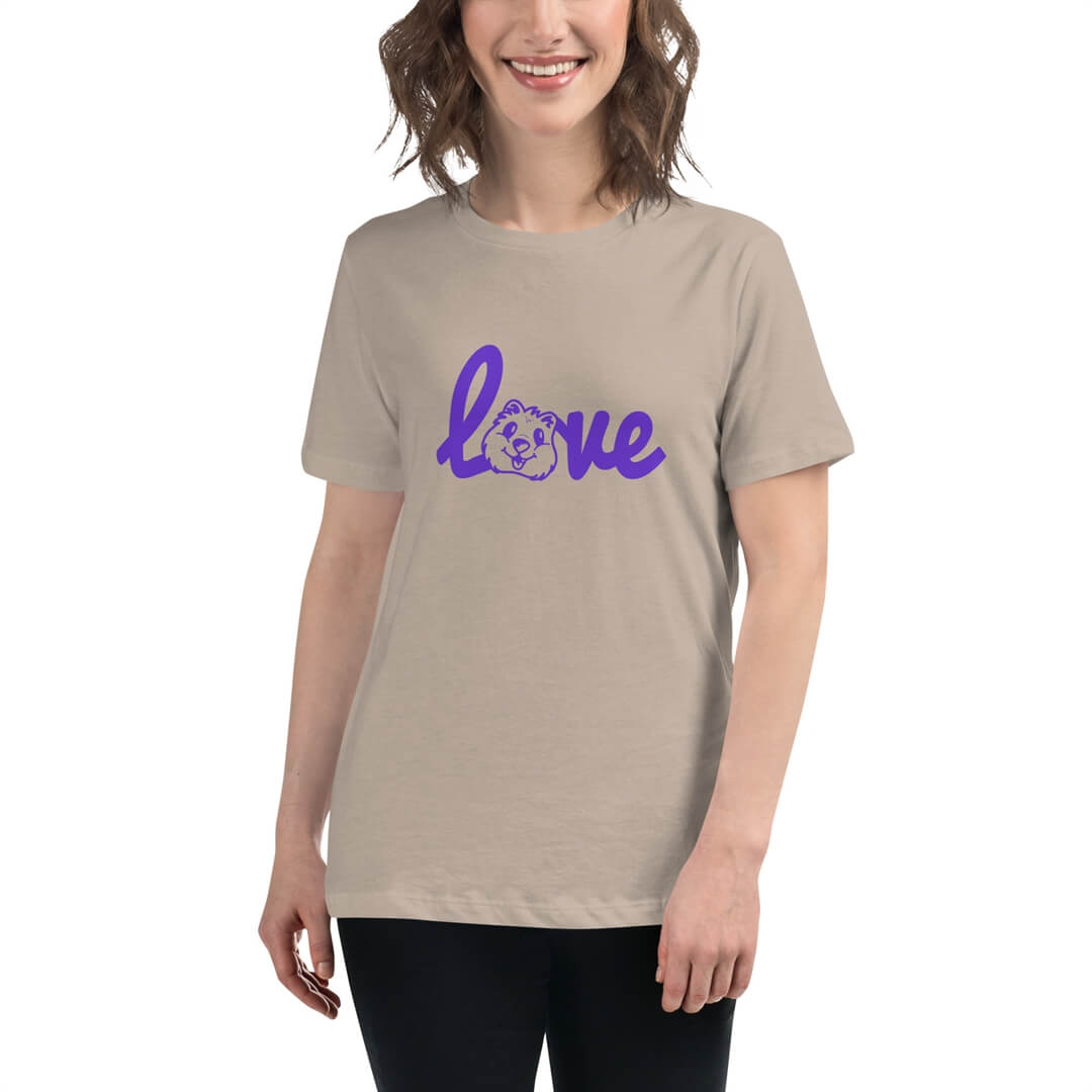 Quokka Love (Purple Text) - Women's Relaxed T-Shirt