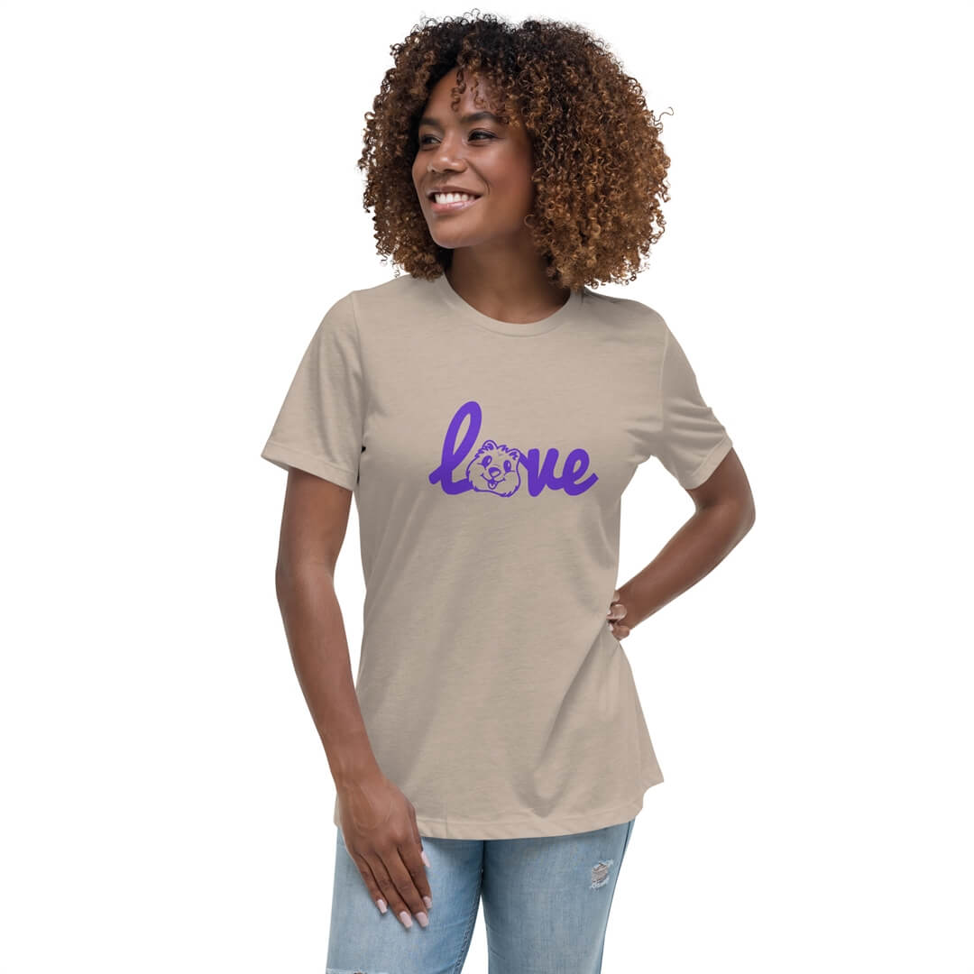 Quokka Love (Purple Text) - Women's Relaxed T-Shirt