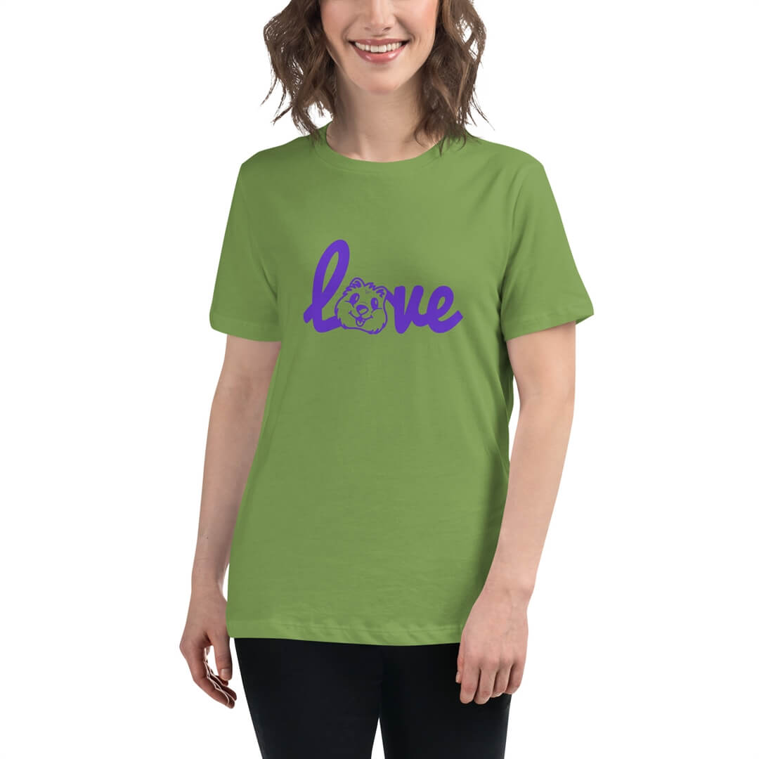 Quokka Love (Purple Text) - Women's Relaxed T-Shirt