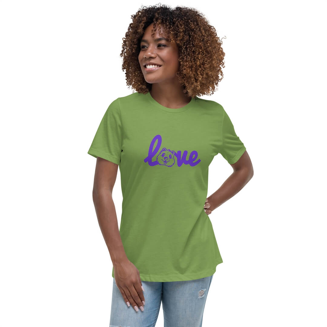 Quokka Love (Purple Text) - Women's Relaxed T-Shirt