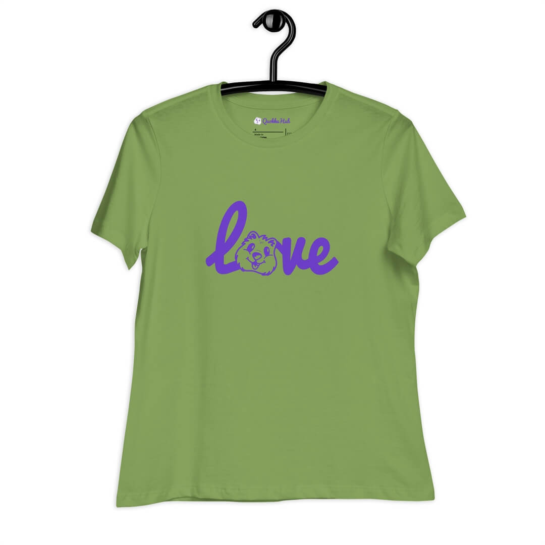 Quokka Love (Purple Text) - Women's Relaxed T-Shirt