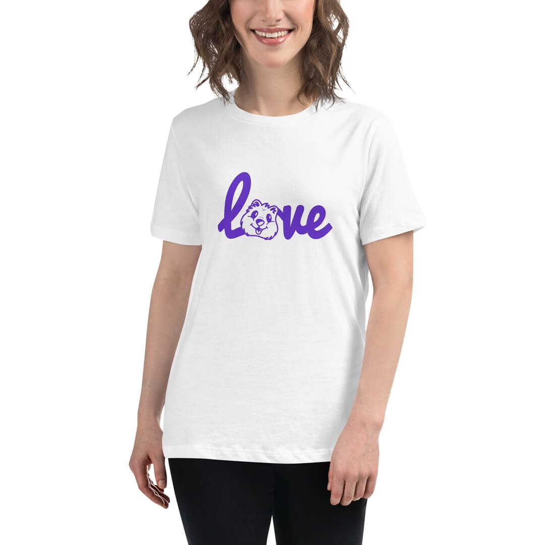 Quokka Love (Purple Text) - Women's Relaxed T-Shirt