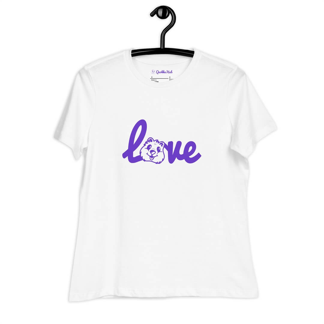 Quokka Love (Purple Text) - Women's Relaxed T-Shirt