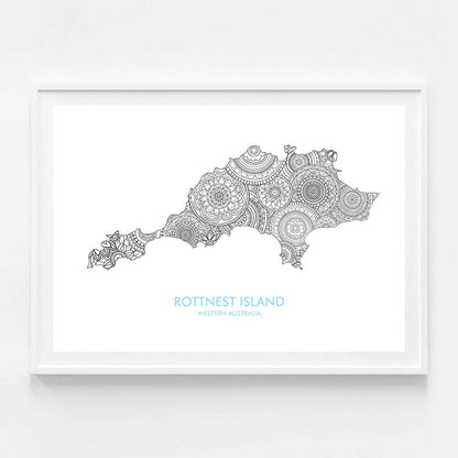 Rottnest Island Map Print - Mandala