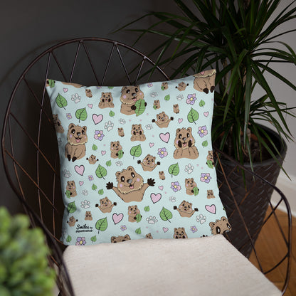 Quokka Smiles Throw Pillow