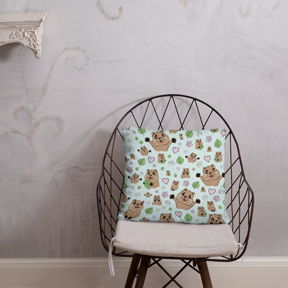 Quokka Smiles Throw Pillow