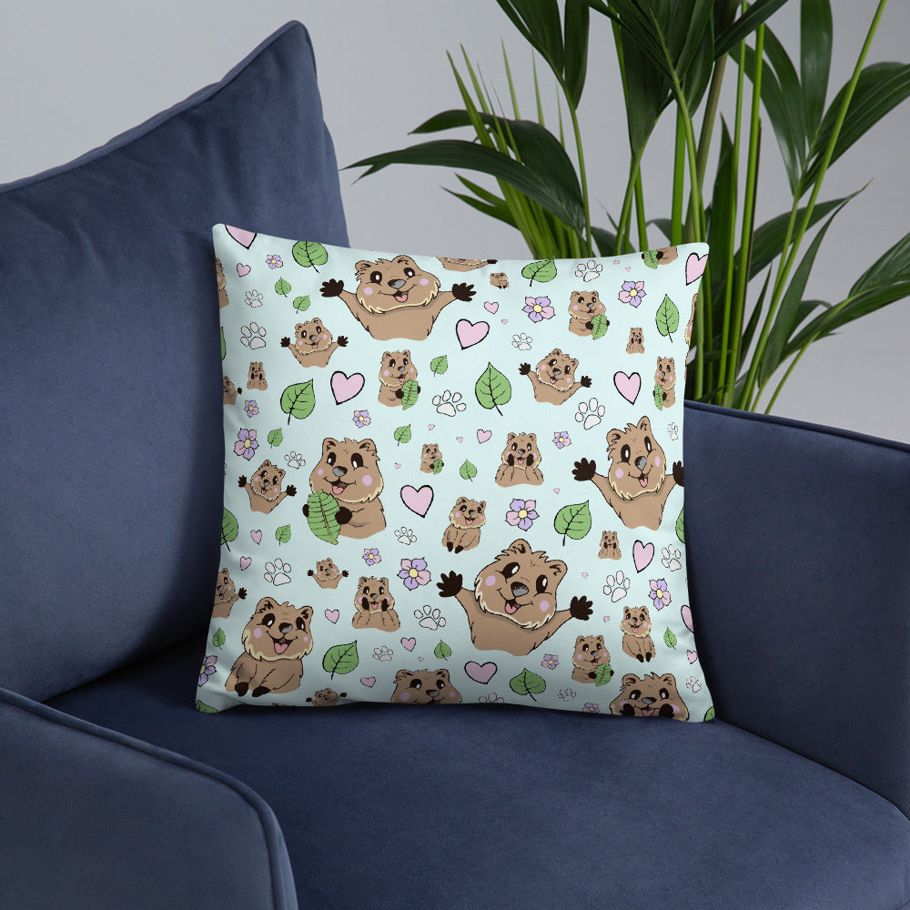 Quokka Smiles Throw Pillow