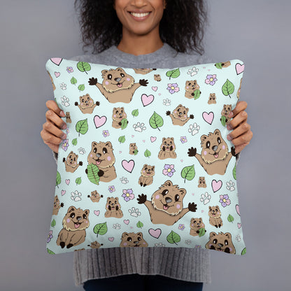 Quokka Smiles Throw Pillow