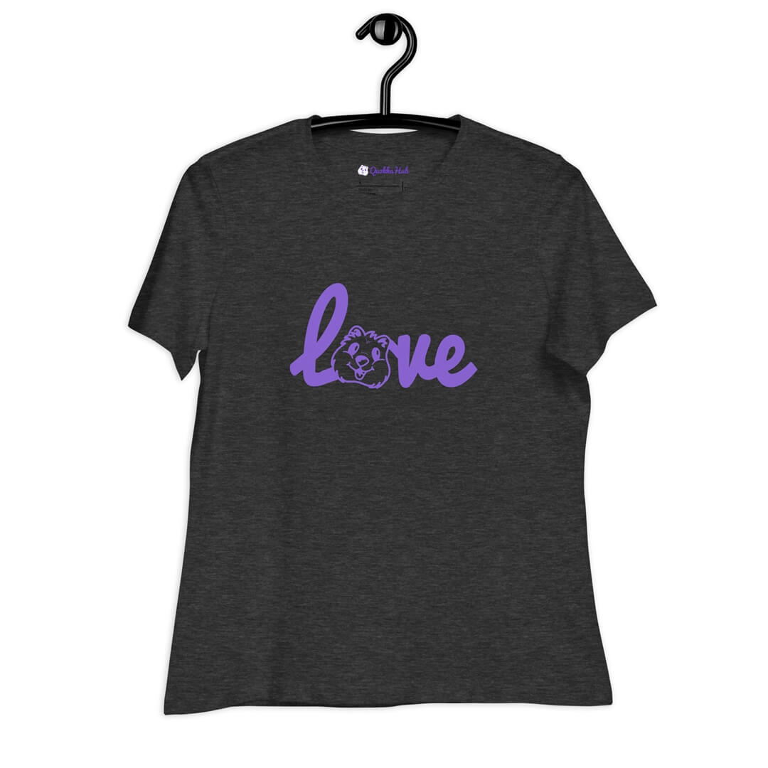 Quokka Love (Purple Text) - Women's Relaxed T-Shirt