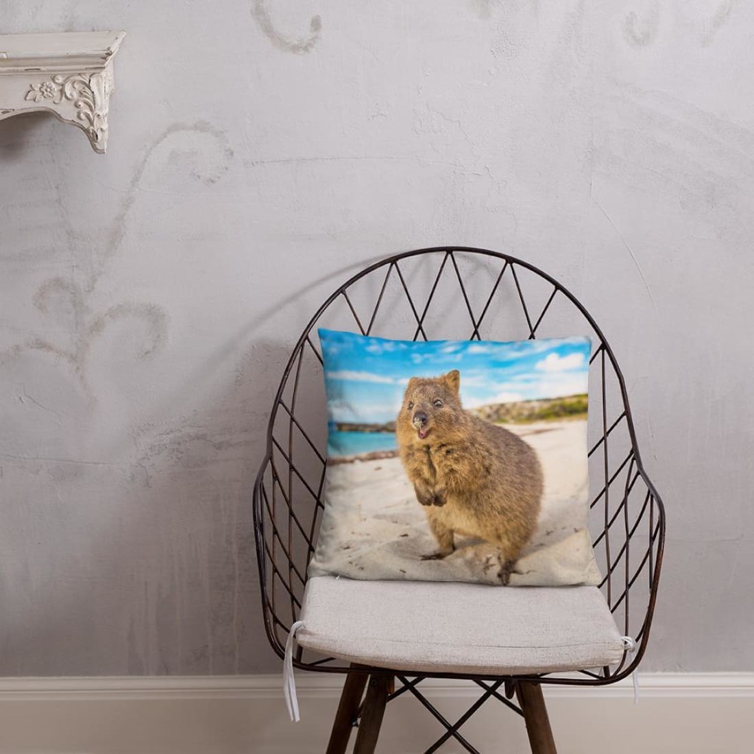 Quokka Smile Throw Pillow Case - Square-Quokka Hub